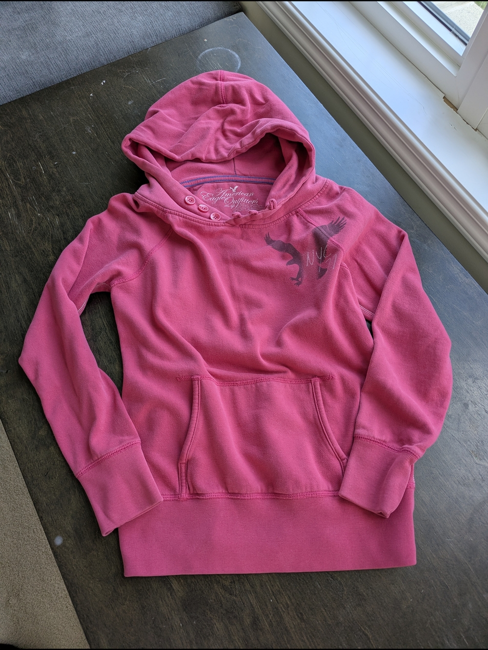 American Eagle Outfitters Pink Hooded Sweatshirt